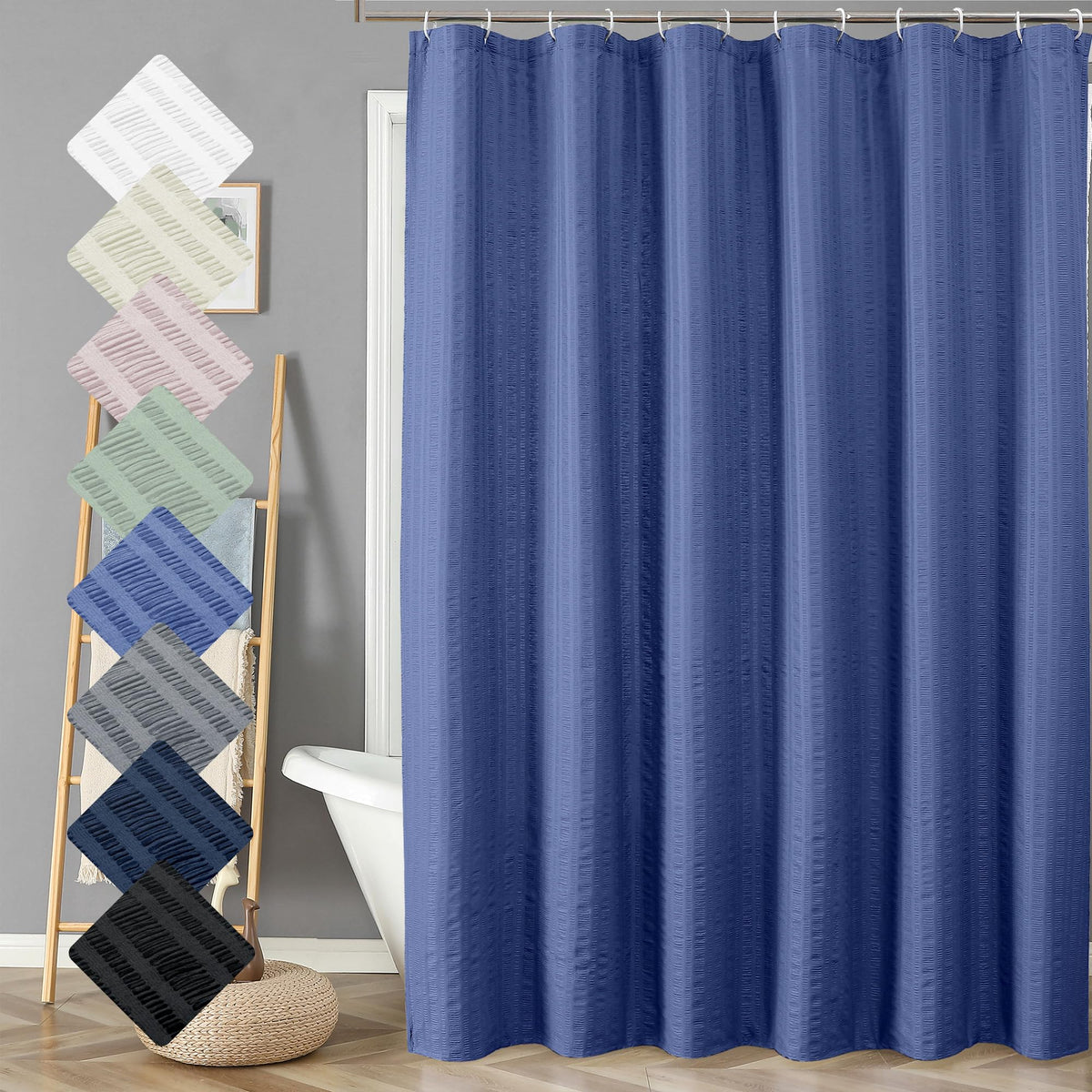 Aiyufeng Moga Sage Green Shower Curtain - 3D Embossed Textured Shower Curtains for Bathroom, Luxury Polyester Cloth Bath Curtain, 72Wx72H, Green