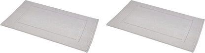 Amazon Basics Banded Bathroom Bath Rug Mat, 100% Cotton, 31 x 20 inches, Soft Silver