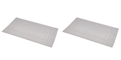 Amazon Basics Banded Bathroom Bath Rug Mat, 100% Cotton, 31 x 20 inches, Soft Silver