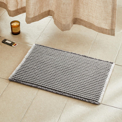 TYUU Waffle Bath Mat, Boho Bathroom Rugs Non Slip Washable, 30x20 Khaki