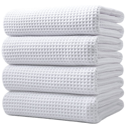 POLYTE 430 GSM Poly Blend Microfiber Quick Dry Waffle Bath Towel, 30x60 in