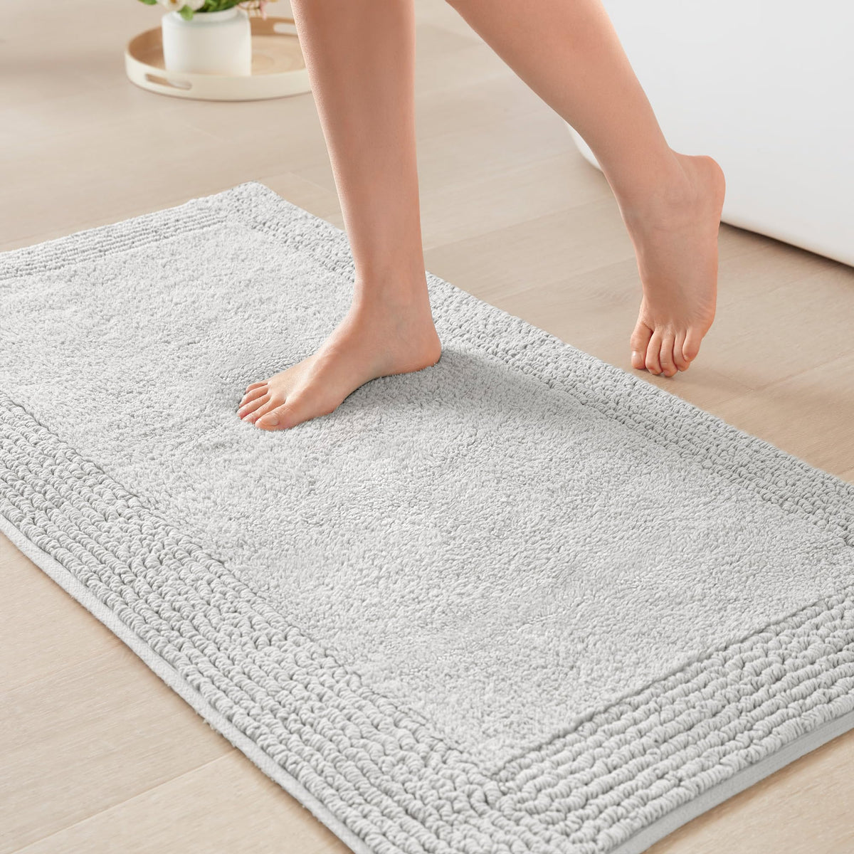 Madison Park Splendor Reversible 100% Cotton Bath Rug, 20 x 30, White