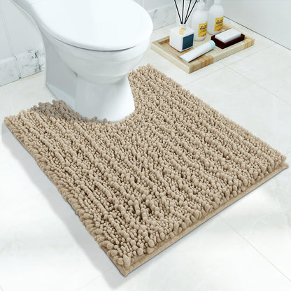 Yimobra Bathroom Rugs Non-Slip Washable – Extra Soft & Absorbent Chenille Bath Mat, Quick-Dry Plush Shaggy Floor & Vanity Bath Rugs for Tub & Shower, Modern Home Decor Accessories, 24 x 17, Grey
