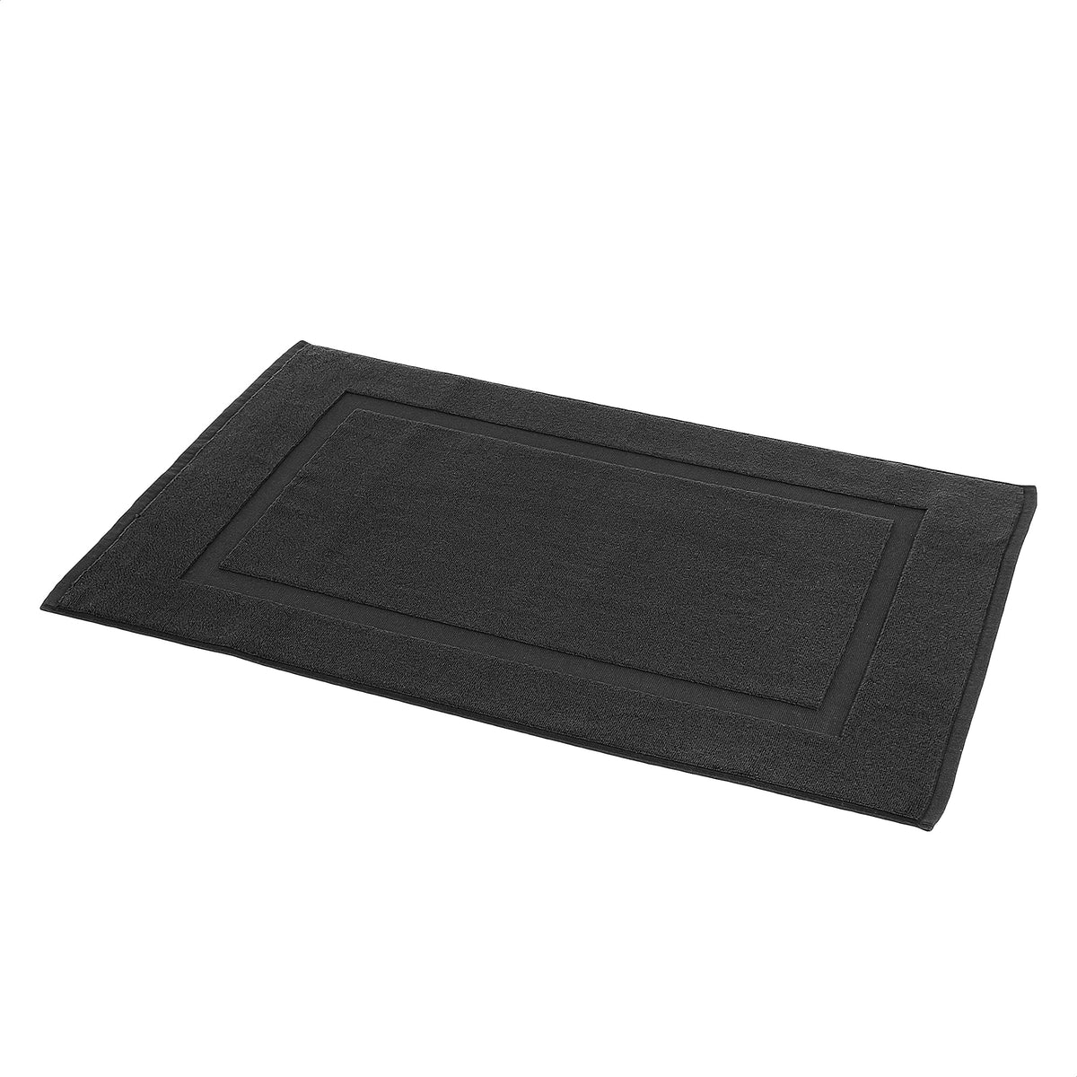 Amazon Basics Banded Bathroom Bath Rug Mat, 100% Cotton, 31 x 20 inches, Soft Silver