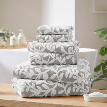 Madison Park Skyler Floral Decorative Bath Towel Set, 6 Piece, Taupe