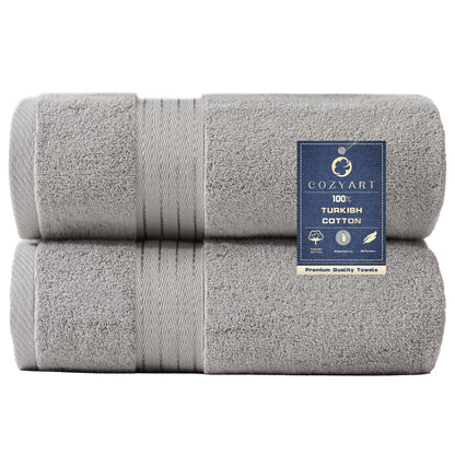 COZYART Luxury Bath Towel Set 6 Pcs, Dark Green 100% Turkish Cotton 650 GSM