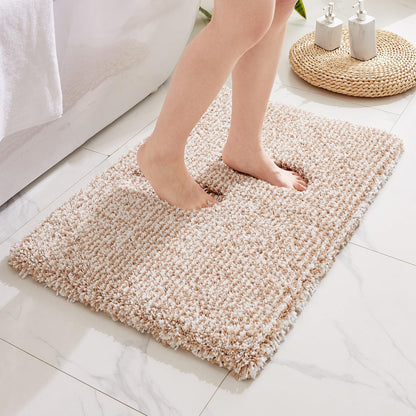Disolla White Bathroom Rugs 17x24, Microfiber Non-Slip Plush Small Bath Mat