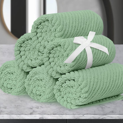 VOOVA & MOVAS 6PC Towel Set, 100% Cotton, Aqua Teal