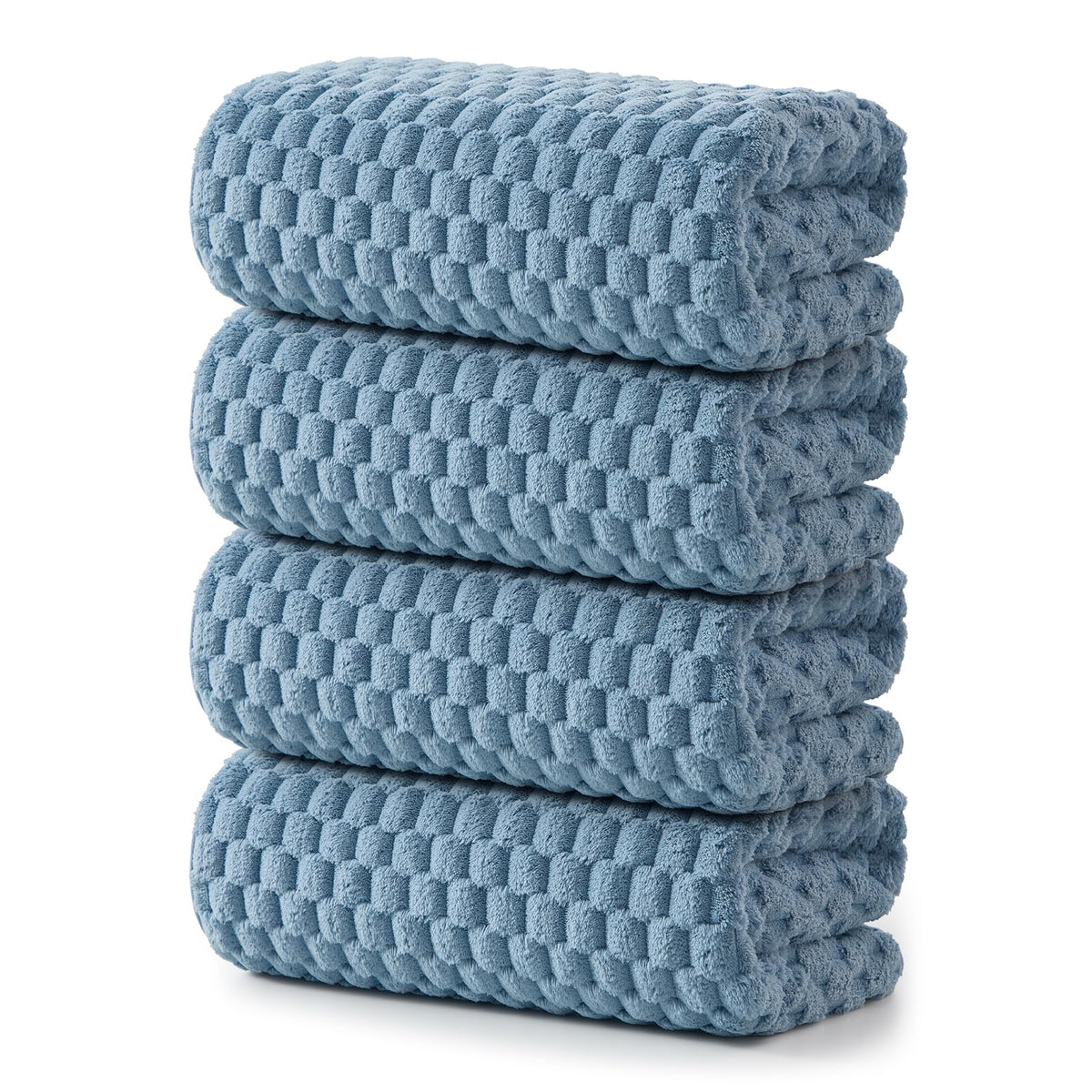 REDKISS Microfiber Bath Towels of 4-27x55 Inches Bath Towel Large, Highly Absorbent Towels for Bathroom, Quick Drying, Super Soft, Lint Free Fluffy Shower Towel for Gym, SPA, Gray, Blue