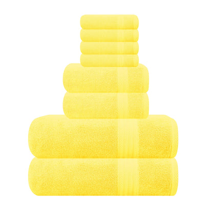 GLAMBURG Ultra Soft 8-Piece Towel Set - 100% Pure Ringspun Cotton, Contains 2 Oversized Bath Towels 27x54, 2 Hand Towels 16x28, 4 Wash Cloths 13x13 - Ideal for Everyday use, Hotel & Spa - Pink