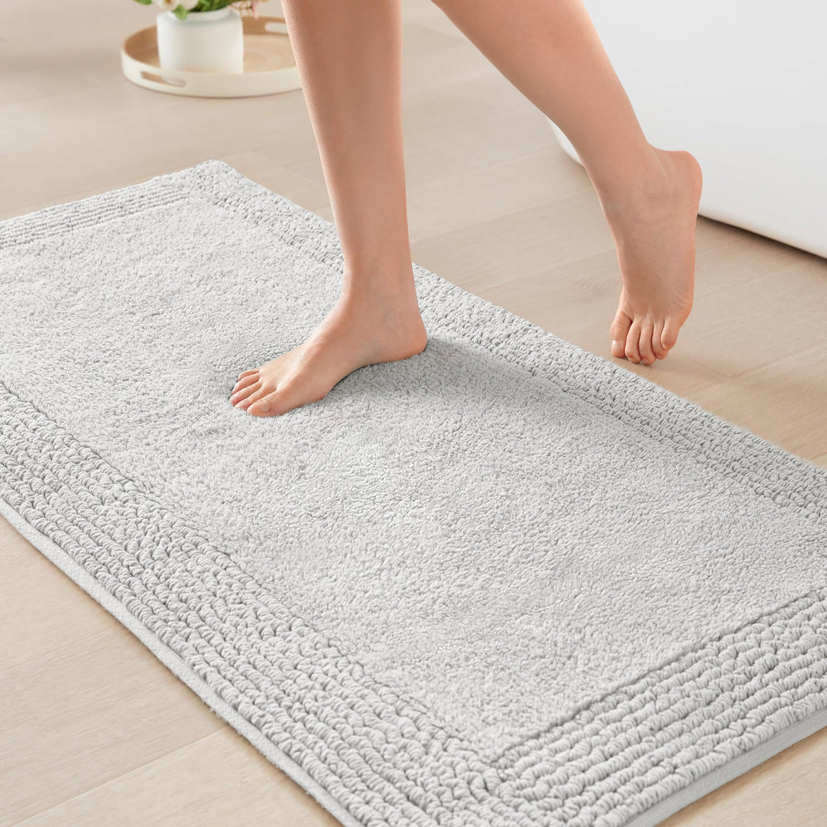 Madison Park Splendor Reversible 100% Cotton Bath Rug, 20 x 30, White