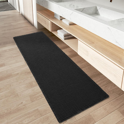 Upgraded Waffle Bath Mat Ultra Absorbent Non Slip Bathroom Mat, 17" x 24"