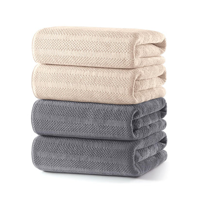 ecolook Microfiber Bath Towels Set of 4, 31 x 63 Inch Extra Large Bath Towel Set, Super Soft & Highly Absorbent, Quick Dry Lightweight Towels for Bathroom, Gym, Spa, Pool & Travel, Gray