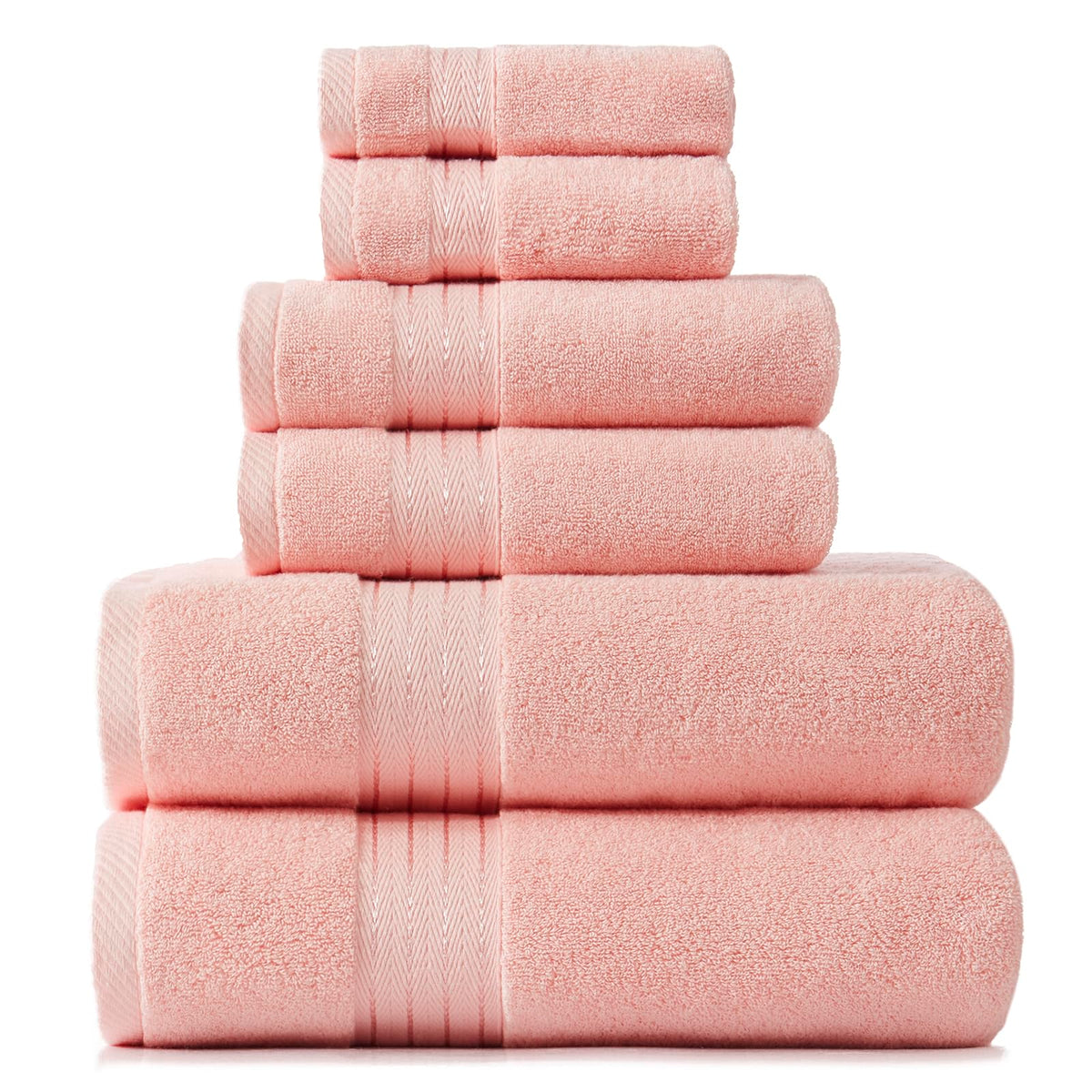 COZYART Luxury Bath Towel Set 6 Pcs, Dark Green 100% Turkish Cotton 650 GSM