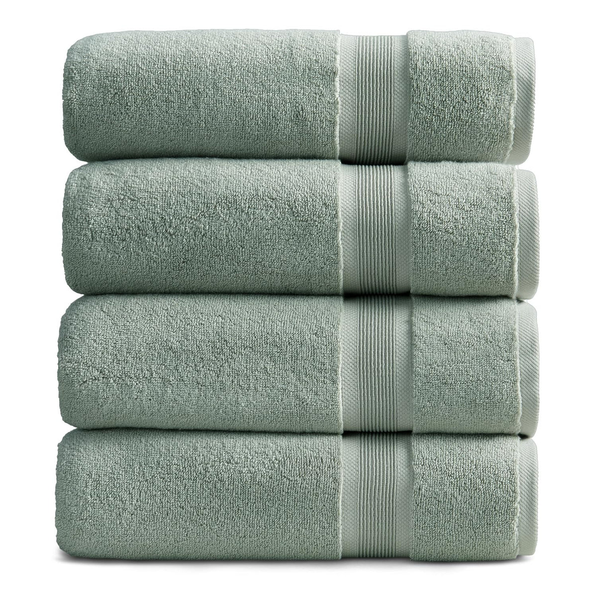 Springtree Home Luxury Bamboo Rayon Plush Bath Towel Set | 4-Pack | White