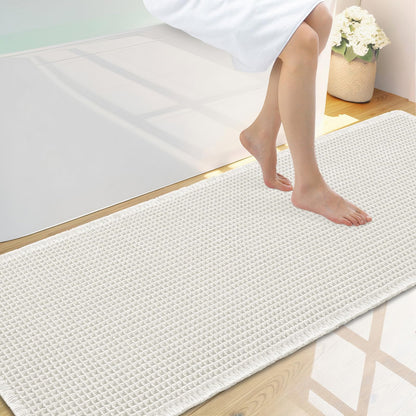 Smiry Waffle Bath Mat 30X20, Extra Soft Absorbent Bathroom Rugs, Brown