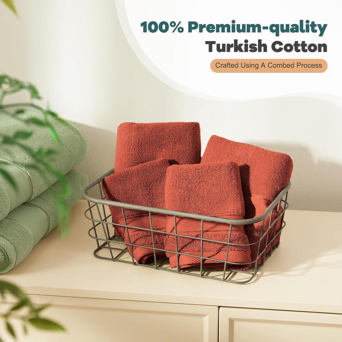 Marvione Bath Towels Set 6 Piece, 100% Turkish Cotton Luxury Towels