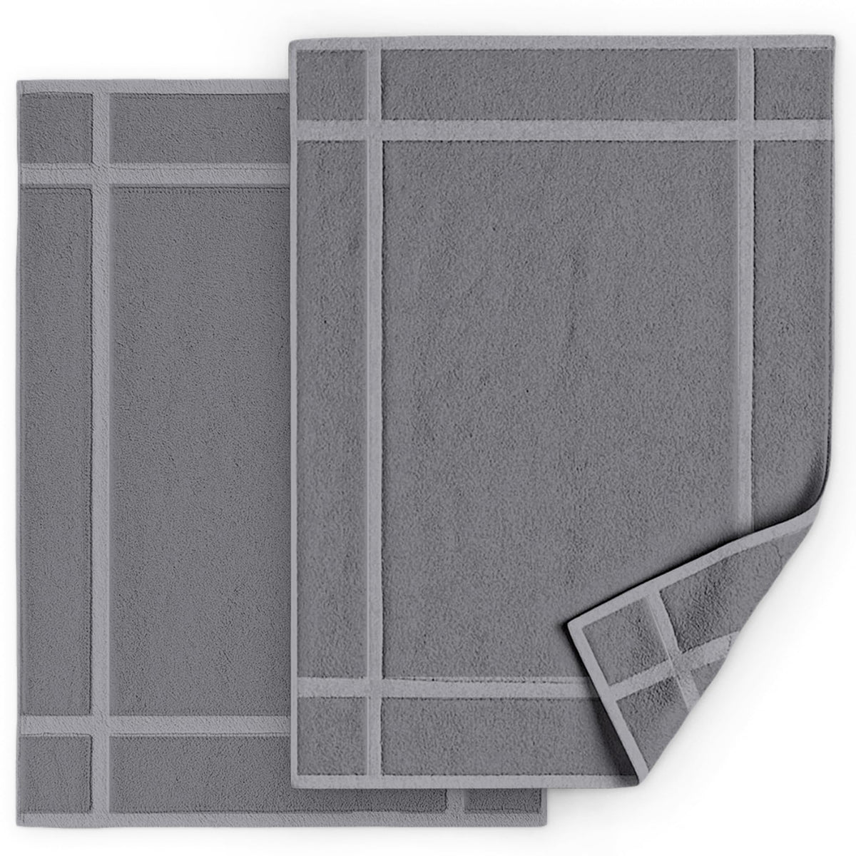 Pearl Linens 6 Pack Cotton Bath Mats for Bathroom, 20" X 30", White