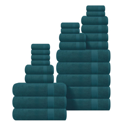 GLAMBURG Ultra Soft 8-Piece Towel Set - 100% Pure Ringspun Cotton, Contains 2 Oversized Bath Towels 27x54, 2 Hand Towels 16x28, 4 Wash Cloths 13x13 - Ideal for Everyday use, Hotel & Spa - Pink