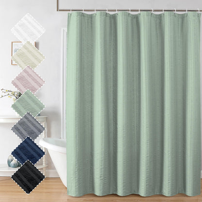 Aiyufeng Moga Sage Green Shower Curtain - 3D Embossed Textured Shower Curtains for Bathroom, Luxury Polyester Cloth Bath Curtain, 72Wx72H, Green
