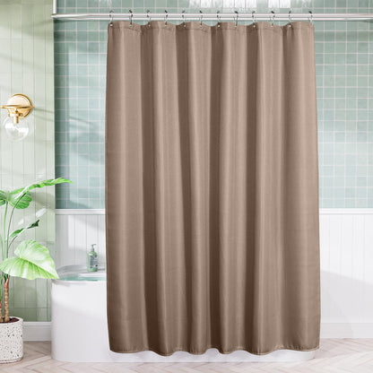 AmazerBath White Shower Curtain Fabric, Waffle Shower Curtains for Bathroom, Cloth Shower Curtain Heavy Duty, Thick Bathroom Shower Curtains Hotel Quality, Premium Polyester, 72x72 Inches