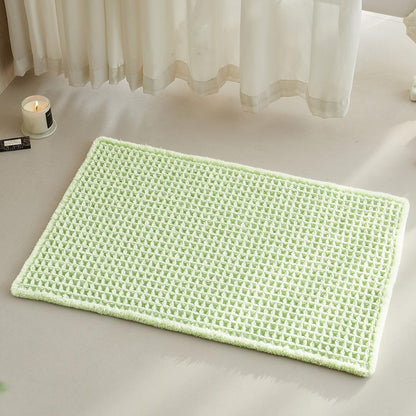 TYUU Waffle Bath Mat, Boho Bathroom Rugs Non Slip Washable, 30x20 Khaki
