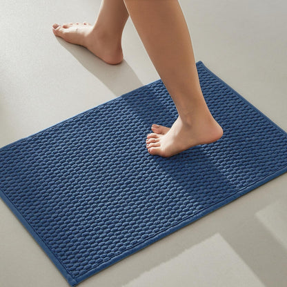 TYUU Bathroom Rugs Non Slip Washable, Super Absorbent Thin Bath Mat Small Quick Dry Low Pile Bathroom Rug, White 16"x24" / 1'4" x 2'