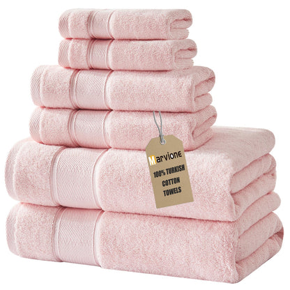 Marvione Bath Towels Set 6 Piece, 100% Turkish Cotton Luxury Towels