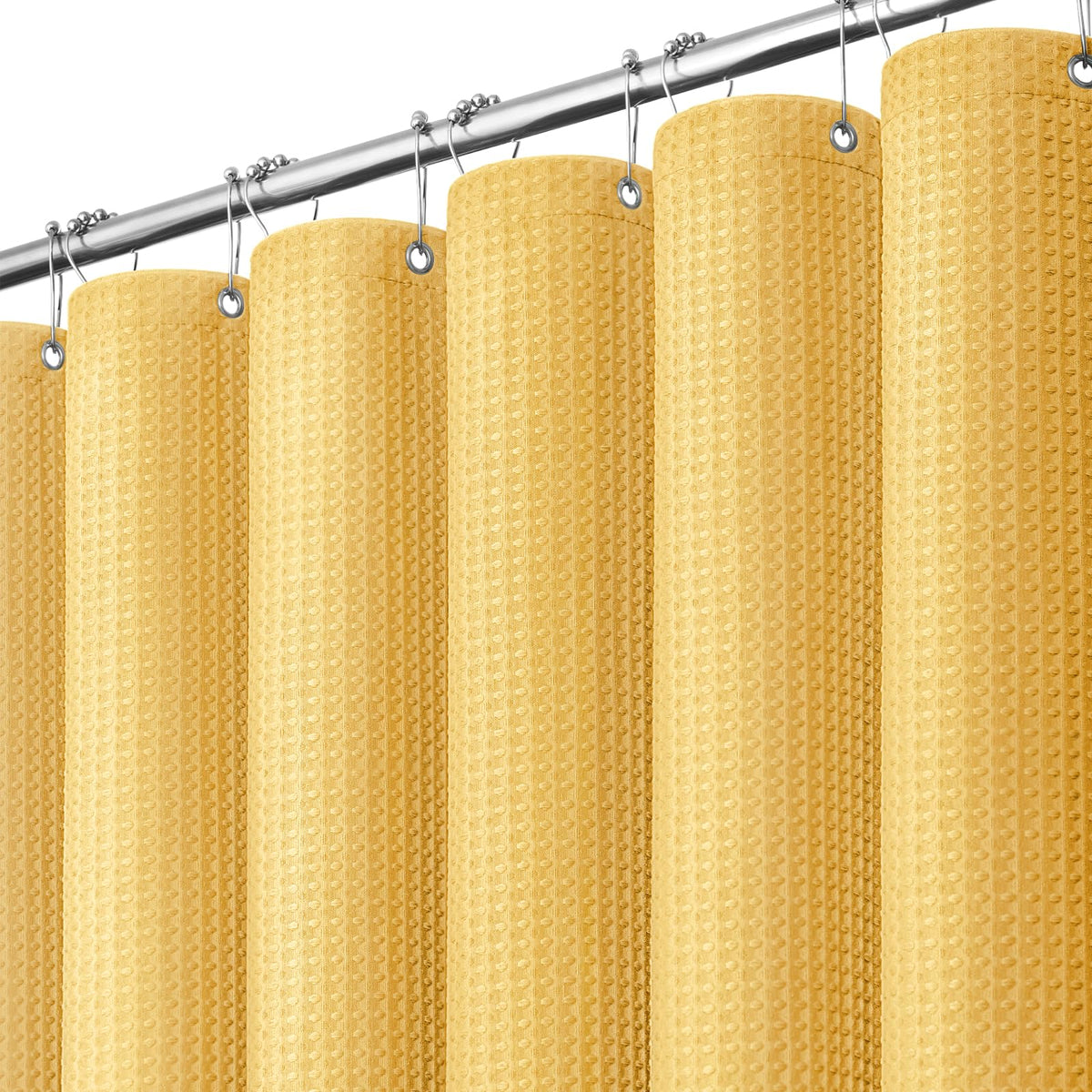 Dynamene Waffle Shower Curtain 256 GSM Heavy Duty Fabric 72"x72" Sage Green