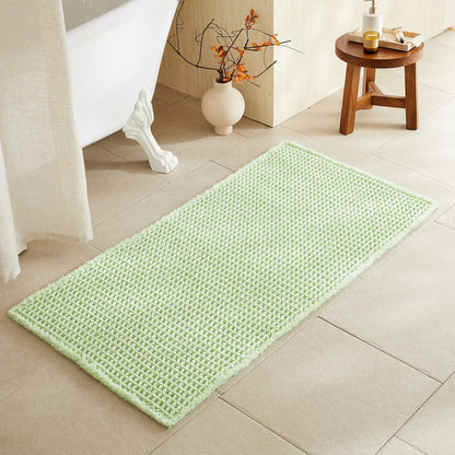 TYUU Waffle Bath Mat, Boho Bathroom Rugs Non Slip Washable, 30x20 Khaki