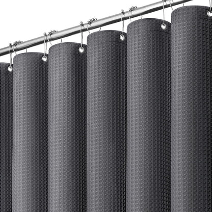 Dynamene Waffle Shower Curtain 256 GSM Heavy Duty Fabric 72"x72" Sage Green