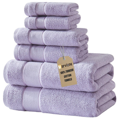 Marvione Bath Towels Set 6 Piece, 100% Turkish Cotton Luxury Towels