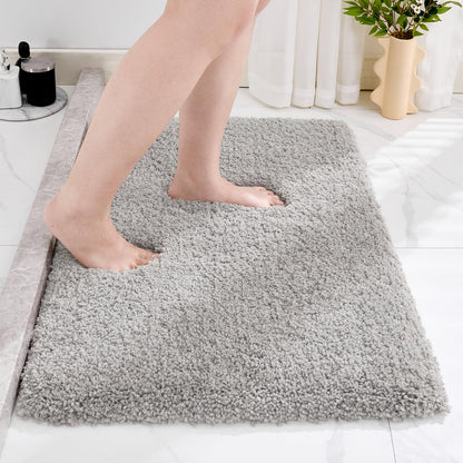 Disolla White Bathroom Rugs 17x24, Microfiber Non-Slip Plush Small Bath Mat