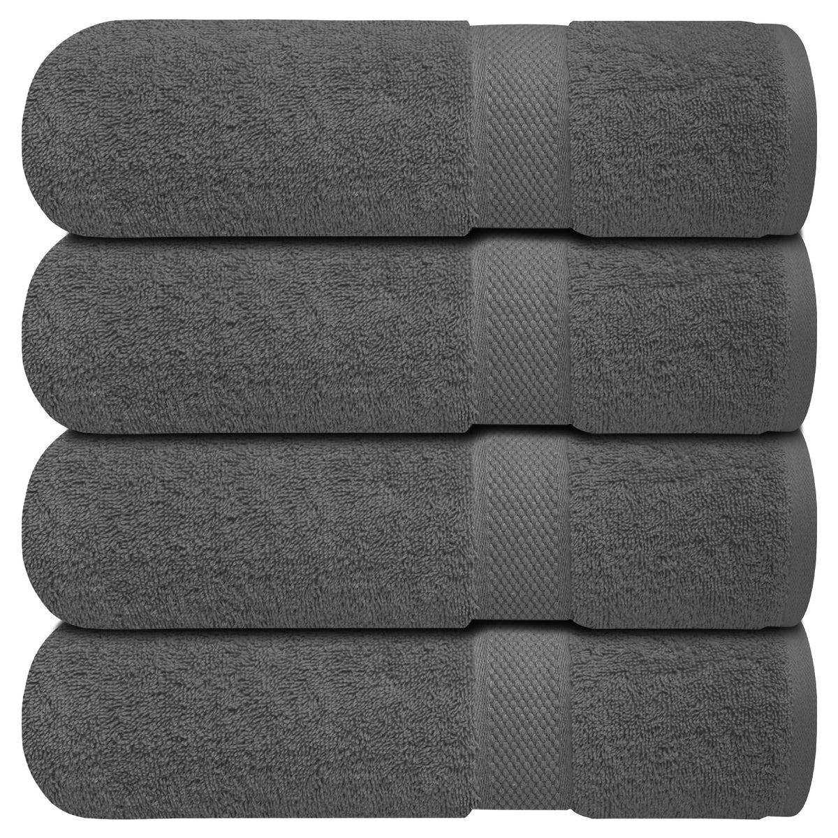 Infinitee Xclusives 100% Ring-Spun Cotton Bath Towels for Bathroom - Pack 4