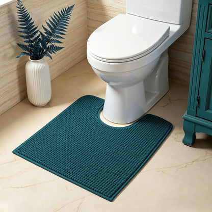 SUBRTEX Bathroom Rugs Chenille Bath Rug Soft Short Plush Bath Mat Soft Shower Mat Water Absorbent Shower Mat Quick Dry Machine Washable(White,18" x 24")