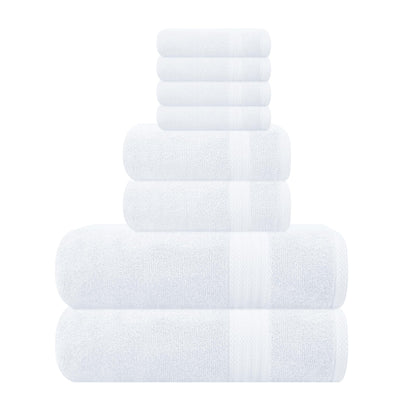 GLAMBURG Ultra Soft 8-Piece Towel Set - 100% Pure Ringspun Cotton, Contains 2 Oversized Bath Towels 27x54, 2 Hand Towels 16x28, 4 Wash Cloths 13x13 - Ideal for Everyday use, Hotel & Spa - Pink