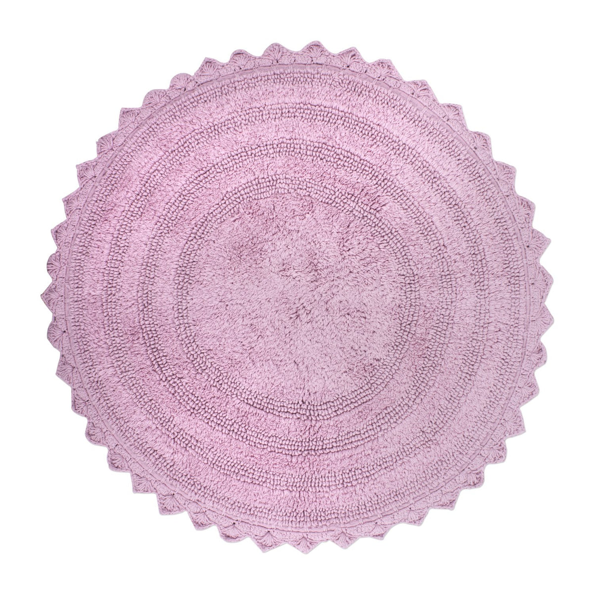 DII Crochet Collection Reversible Bath Mat, Small Oval, 17x24, White
