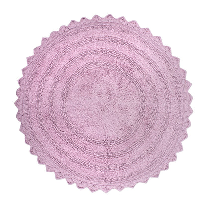 DII Crochet Collection Reversible Bath Mat, Small Oval, 17x24, White