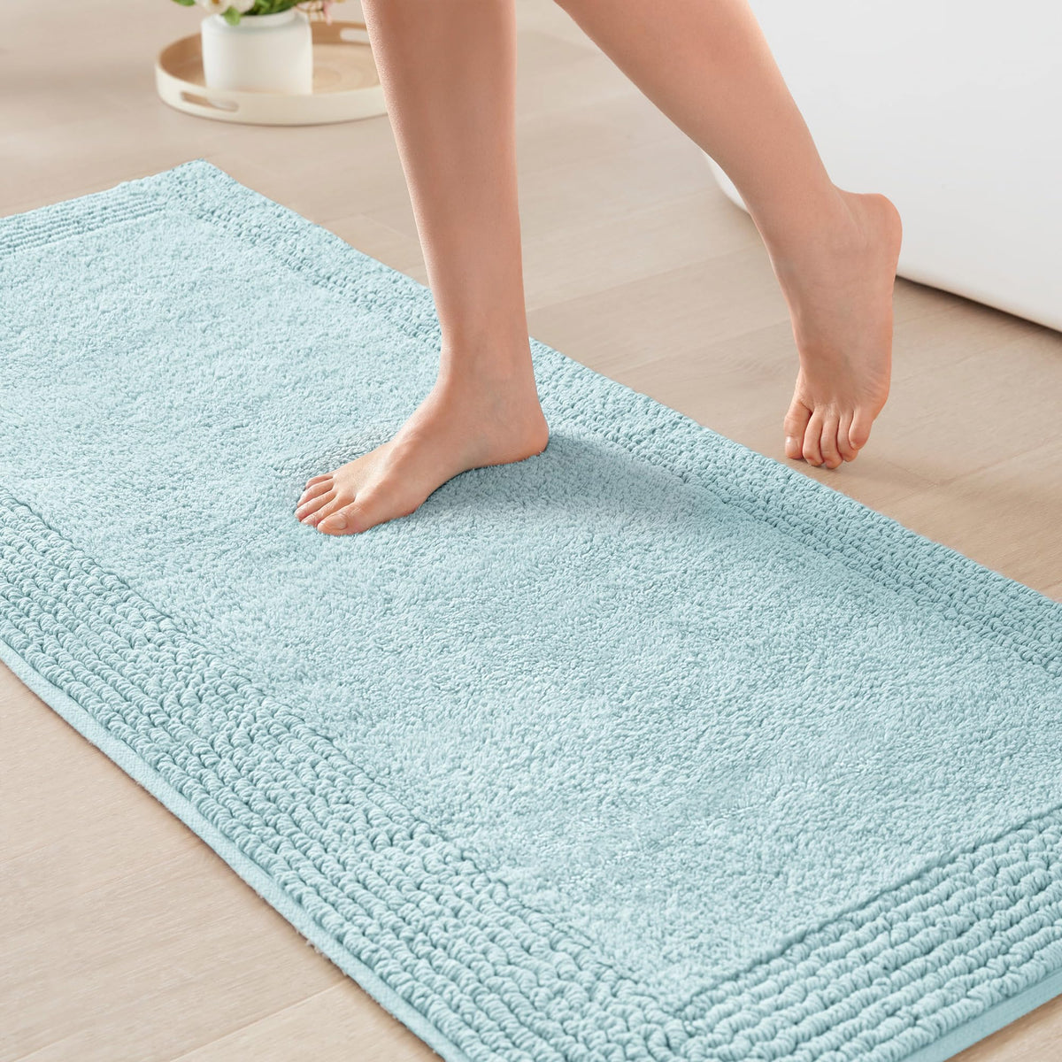 Madison Park Splendor Reversible 100% Cotton Bath Rug, 20 x 30, White