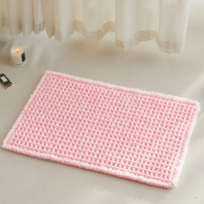TYUU Waffle Bath Mat, Boho Bathroom Rugs Non Slip Washable, 30x20 Khaki