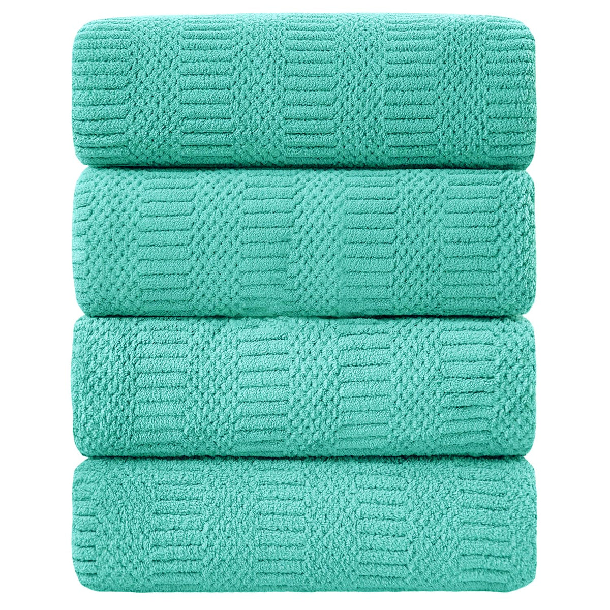 Ycosy 8-Piece Bath Towels Set,2 Oversized Bath Sheet,2 Hand Towels and 4 Washcloths - 600 GSM Soft Microfiber Highly Absorbent Quick Dry Shower Towel Collection for Bathroom Hotel and Spa,Mint Green