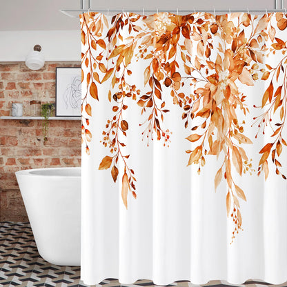 Gibelle Grey Eucalyptus Shower Curtain, Watercolor Floral Print, 72x72
