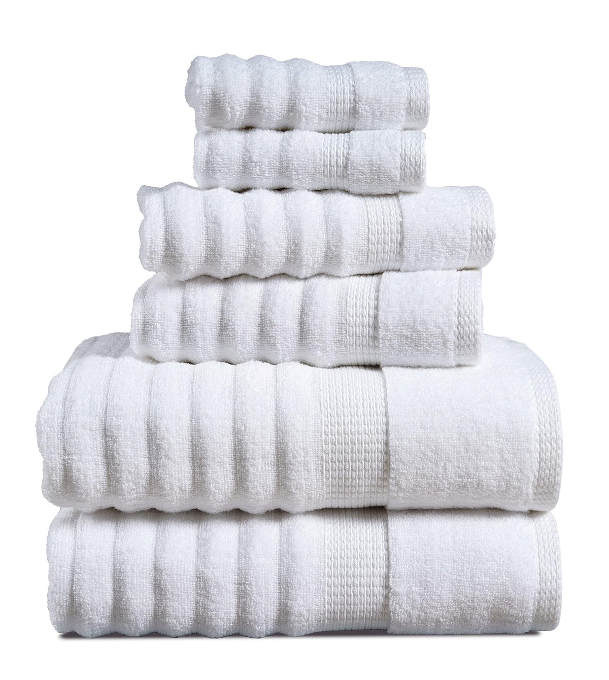 LANE LINEN Towel Set Soft Absorbent Quick Dry 100% Cotton 6 Piece - Allure