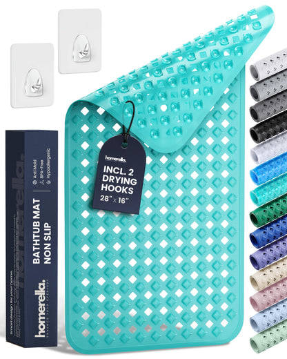homerella Bathtub Mat Non Slip 35x16 Shower Mat Non Slip Anti Mold BPA Free