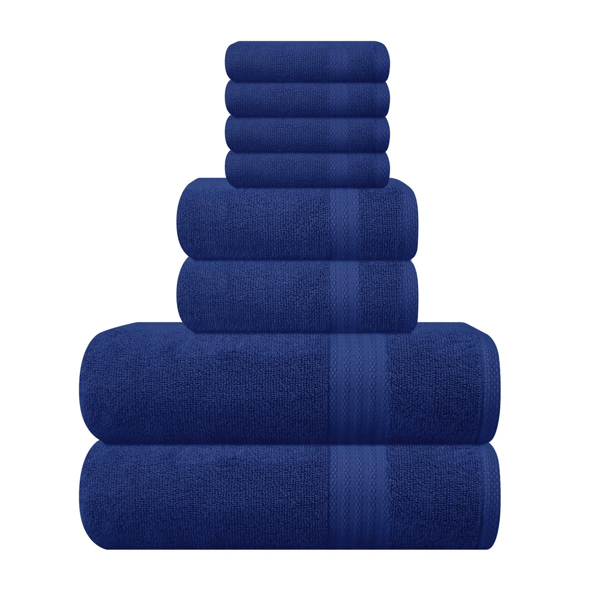 GLAMBURG Ultra Soft 8-Piece Towel Set - 100% Pure Ringspun Cotton, Contains 2 Oversized Bath Towels 27x54, 2 Hand Towels 16x28, 4 Wash Cloths 13x13 - Ideal for Everyday use, Hotel & Spa - Pink