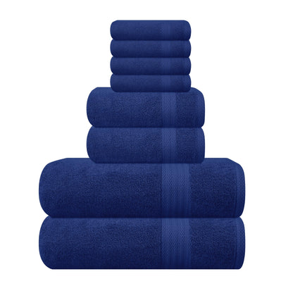 GLAMBURG Ultra Soft 8-Piece Towel Set - 100% Pure Ringspun Cotton, Contains 2 Oversized Bath Towels 27x54, 2 Hand Towels 16x28, 4 Wash Cloths 13x13 - Ideal for Everyday use, Hotel & Spa - Pink
