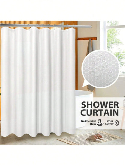 Contemporary Black/White 8pcs Bathroom Accessory Set - Shower Curtains, Rugs, Soap Dispenser, Soap Bar Dish, Toilet Brush Holder, Hook, Wipe, Toothbrush Holder for Moving or Vacation Gifts