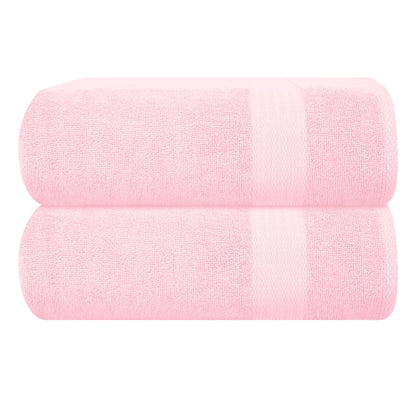 GLAMBURG Ultra Soft 8-Piece Towel Set - 100% Pure Ringspun Cotton, Contains 2 Oversized Bath Towels 27x54, 2 Hand Towels 16x28, 4 Wash Cloths 13x13 - Ideal for Everyday use, Hotel & Spa - Pink