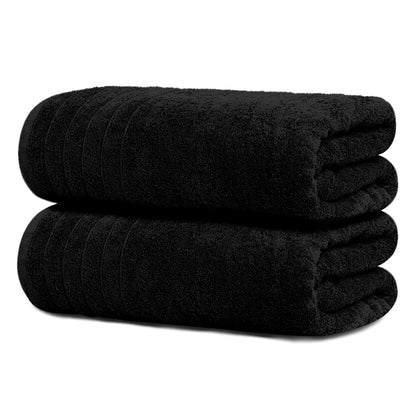 Tens Towels 2 Piece Extra Large Bath Sheets 35 x 70 Inches, Dark Grey