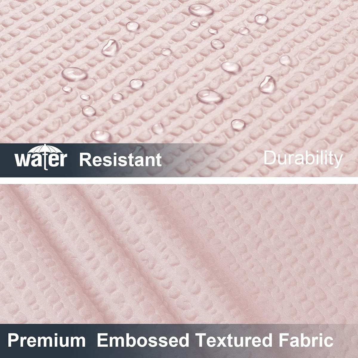 OWENIE Pink Shower Curtain for Bathroom 72x72 Inch, 3D Embossed Textured Waffle Fabric Shower Curtains, Soft Hotel Farmhouse Style, Water Repellent, Machine Washable, Pink, 72" W x 72" L